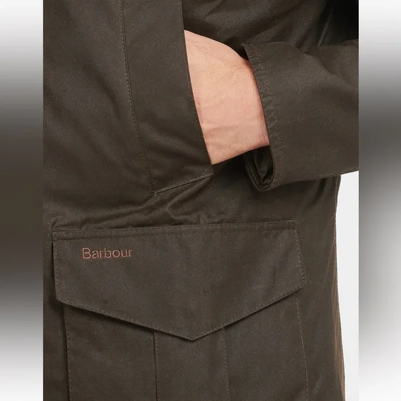 Barbour Men's Hereford Wax Jacket (Olive) M - Picture 4 of 12
